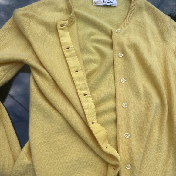 Pringle Yellow Cashmere Cardigan - Picture 4 of 6